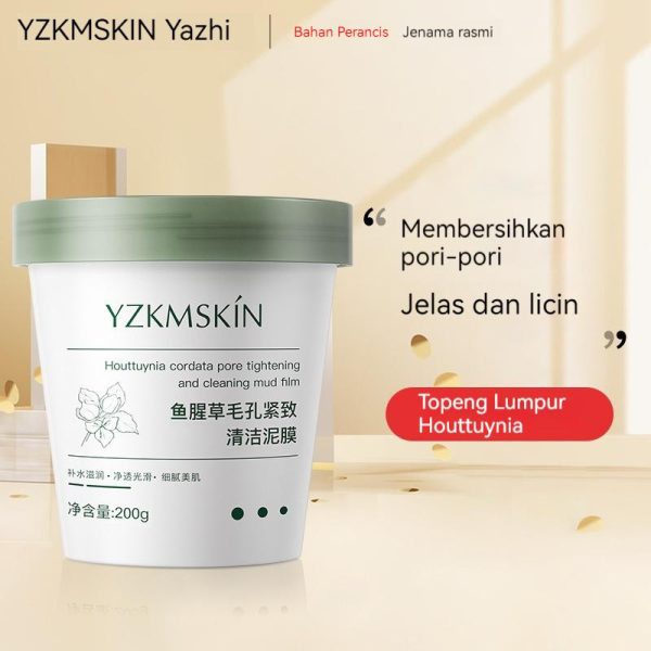Yazhi Houttuynia Cordata Firming Cooling Mud Mask Masker Pembersih Menghidratkan Pembersihan Dalam