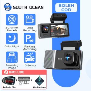 WiFi Dash Cam 3 Channel Three Lens 1080P Video Recorder dashcam  Night Vision Car DVR 3.0 inch FULL HD Screen car recorder