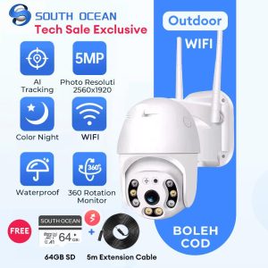 【FREE 64GB+5M CABEL】SouthOcean 1080P CCTV Wireless Outdoor Waterproof WiFi Camera free 64gb sd card and Extension cabel