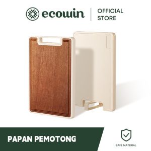 Ecowin Papan Pemotong Dua Muka - Papan Kayu Pepejal Antibakteria untuk Dapur Kitchenware