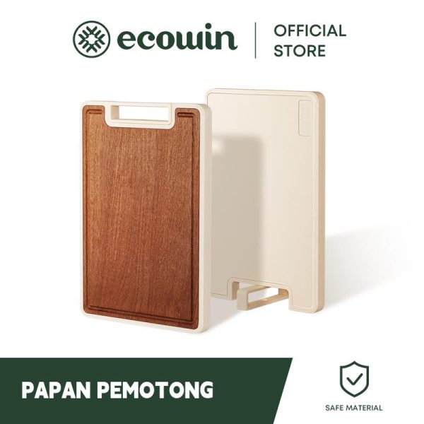 Ecowin Papan Pemotong Dua Muka - Papan Kayu Pepejal Antibakteria untuk Dapur Kitchenware
