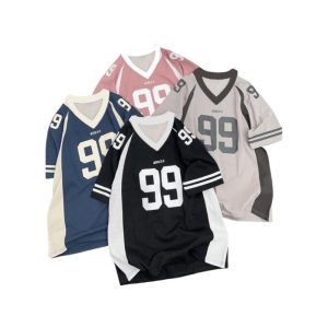 Jersi Lengan Pendek, Untuk Lelaki dan Wanita, Rekaan Ringkas, Boleh Disesuaikan, Baju Merah Jambu Wanita, Sesuai untuk Bola Viral, Percuma Penyesuaian Clothing Sport custom  tshirt  murah