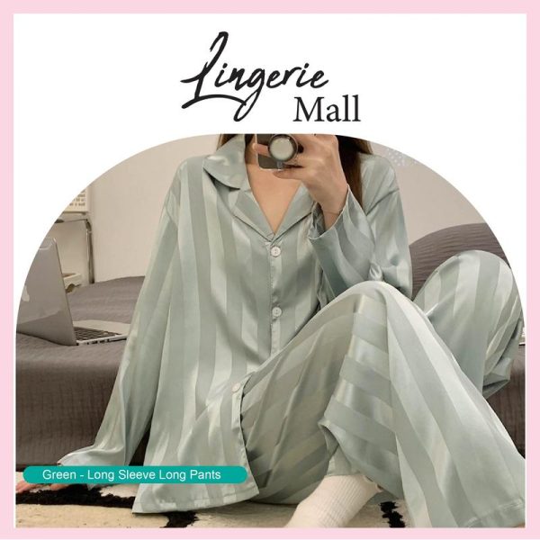 [Live Promo] Baju Tidur Perempuan Satin Women Pyjamas Satin Pyjamas Short Sleeve Long Pants Long Sleeve Long Pants Pyjamas Set WCO338