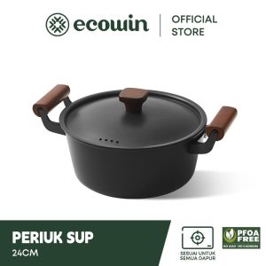 Periuk Masak Siri Keahlian Ecowin Periuk Sup Besi Tulen 24cm Kapasiti Besar Bebas Pfoa Kitchenware Cookware Pots