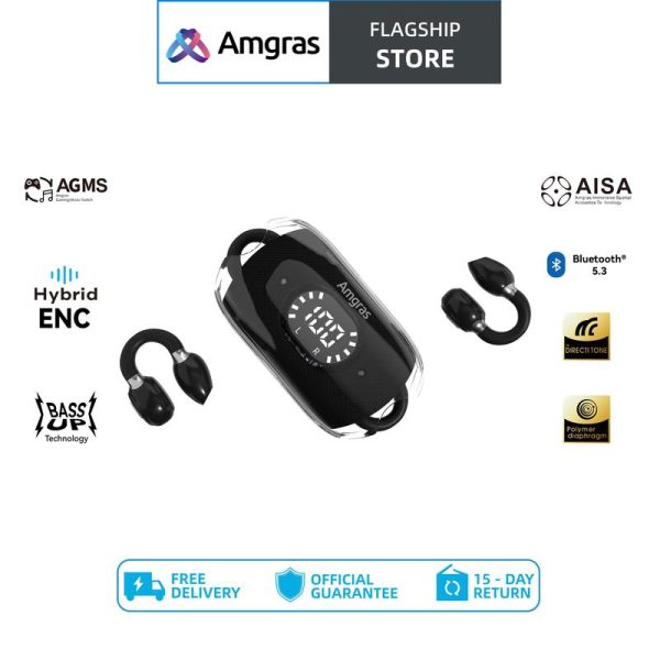 Amgras Spacebuds Ⅳ Pro Bone Conduction Earphone Bluetooth Earbud Wireless Gaming Earbuds Noise Reduction waterproof/sweat