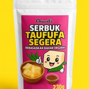 SERBUK TAUFUFA ORGANIC BY CHUWITS - Berat bersih 230g - Ada hampir 10 jenis perisa