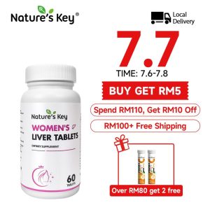 Nature's Key halal Hati Wanita Pamper Liver + Glow Skin! Milk Thistle, Turmeric (60-180tab) - Kulit Cerah, Badan Ringan! Vitamin Health Supplements