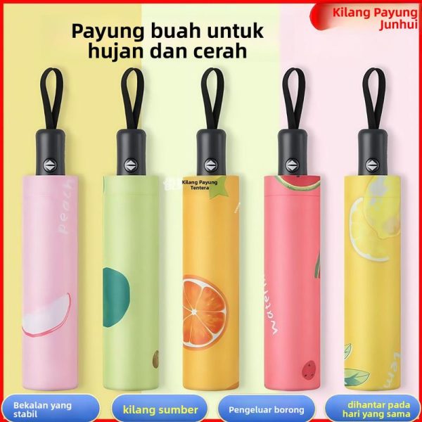 Payung, Lipat Tiga, Gaya Segar Musim Panas, Manual, Kreatif, Perlindungan Matahari, Sesuai untuk Pelajar, Perlindungan Matahari, untuk Kanak-kanak