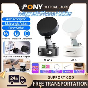 PONY MALL cawan sedutan dua muka pemegang telefon bimbit magnetik pemegang navigasi kereta pemegang lipat pelbagai fungsi sesuai untuk semua produk pemegang telefon bimbit pemegang malas dengan kepingan magnetik magnet vakum telefon bimbit holder Phone