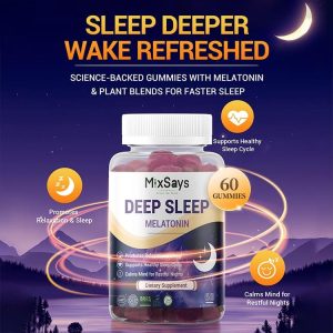 【MixSays】Deep Sleep Gummies | 7 Herbs – Bantu Lega Stres & Tidur Lena 60pcs