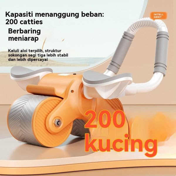 Roda Perut Lantunan Automatik Latihan Otot Perut Peralatan Kecergasan Bantuan Renyah Perut Penggelek Rumah Perut Fitness Sports