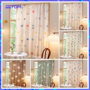 Langsir Kartun, Pengedap Velcro FDM, Pemasangan Percuma, Dua Lapisan, Kasa, Sesuai untuk Langsir Kecil Curtain Soft Textiles