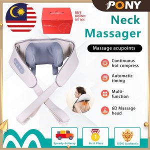 PONY MALL COD Mesin Urut Bahu Multi Angle Neck Shoulder Massager Hands-free Wireless Adjustable Body Massage Clamp Kneading Trapezius Muscle Relax Neck Pain Relief Massager Neck Shoulder Massager (Pengurut Bahu)  Relax Hot Shawl Pain Relief