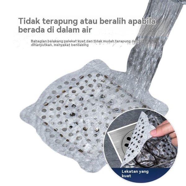 Pelekat Parit Grid Pelekat Diri Pakai Anti-Tersumbat Anti-Serangga Anti-Rambut Tandas Bilik Mandi Dapur Sinki Penapis Jaring Supplies