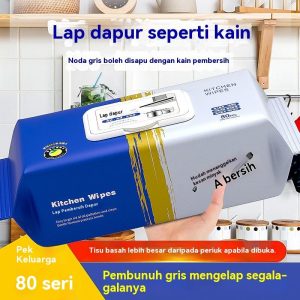 Tisu Basah Dapur, untuk Penyingkiran Minyak dan Noda, Sesuai untuk Pembersihan Julat Isi Rumah, Penyingkiran Minyak dan Noda Kuat, Bersih dengan Satu Lap, Dibesarkan dan Tebal Supplies degrease sejagat tisu & tisu pengelap dapur boleh dikitar semula