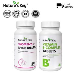Nature's Key Vitamin B Kompleks, Kunci Alam Semula, Untuk Wanita, Tablet Hati, dengan Milk Thistle, Vitamin C dan 10mg Zink, Bentuk Elektrolit, Tablet Effervescent Health Supplements