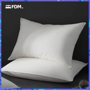 Bantal Kapas, YANYANGTIAN, Saiz Standard, 2 Teras, Sesuai untuk Hotel, Reka Bentuk Ai Licin, Diperbuat daripada Teras Kapas Putih Licin Bedding Soft