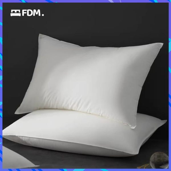 Bantal Kapas, YANYANGTIAN, Saiz Standard, 2 Teras, Sesuai untuk Hotel, Reka Bentuk Ai Licin, Diperbuat daripada Teras Kapas Putih Licin Bedding Soft