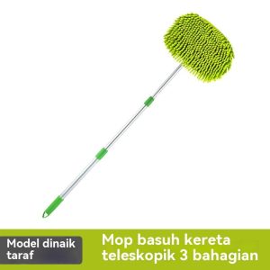 Mop Cuci Kereta Lilin Teleskopik Mop Tiga Bahagian Berus Basuh Kereta Bulu Lembut Mop Kereta Supplies