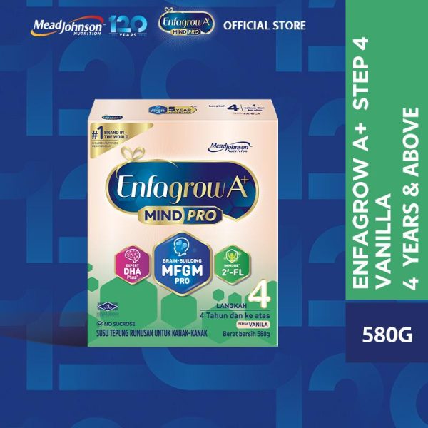 Enfagrow A+ Step 4 - 580g Vanilla - MindPro Susu Milk Formula Powder Children Food