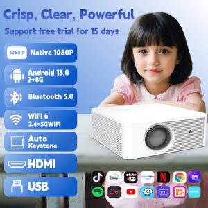 Projektor, Projektor X3, Mudah Alih, Ultra HD 1080P, Mini, Sesuai untuk Bilik Tidur dan Hiasan Dinding, Projektor