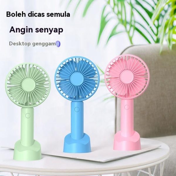 Mini USB Kipas Senyap Boleh Dicas semula Desktop Kipas Mudah Alih Luaran Pegang Tangan Fans