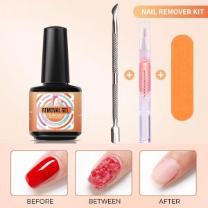 Gel Polish Remover Kit 3 Items Pack Magic Soft Gel Nail Remover