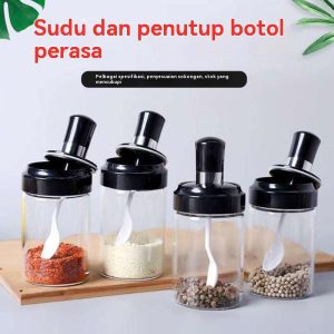 Dapur Barangan Kegunaan Madu Boleh Set Penutup Sudu Satu Botol Perasa Kaca Botol Garam Kotak Perasa Kaca
