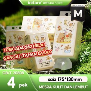 【4 pek】Botare Tisu Deluxe Lembut Bahagia,Corak capybara yang comel, Kusyen Udara Botare,1000helaian