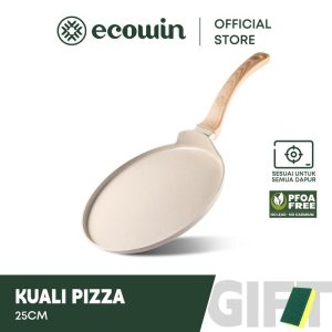 Kuali pizza tidak melekat Ecowin putih/hitam 25 cm sesuai untuk menggoreng piza, memanggang, telur dadar, sarapan pagi, memasak, periuk kaset, periuk aruhan, kuali pans Cookware Kitchenware，grill pan non stick