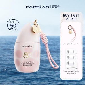 CARSLAN Losyen Pelindung Matahari Pelembap SPF50+ PA+++, Ringan, Tahan Air, Perlindungan Tinggi 4-dalam-1, Ultra Pelembap, Meratakan Warna Kulit. Sesuai sebagai Primer/Pelindung Matahari/Krim Warna, 35g
