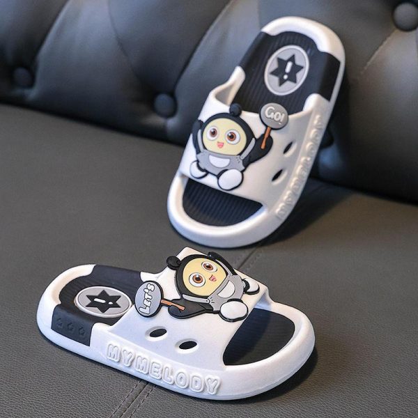 Kids Slippers Non-Slip Quick Drying Open Toe Super Soft Thick Sole SandalsHome Shower Bathroom Slipper for Little Kids Selipar Kanak-kanak