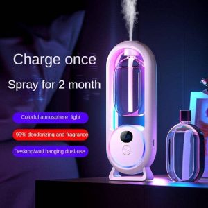 1Dinding/desktop Penyebar Aroma Automatik Penyegar Udara Minyak pati Penyebar Pelembap Aromaterapi Boleh Dicas Semula Kabus Wangian Tandas