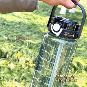 Pot Air Sukan Luaran Berkapasiti Besar Gelas, Cawan Jerami Kecergasan Tahan Suhu Panas Musim Panas Botol Angkasa Lepas Bernilai Tinggi Bottles Outdoor Sports