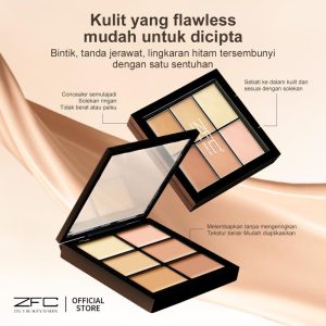 Asas Concealer, ZFC Mingshi, 6 Warna, Kawalan Minyak, Pakai Lama, Kemasan Matte Lembut, Kusyen, Sesuai untuk Menyembunyikan