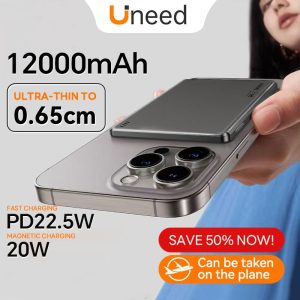 【Ultra Thin】Uneed Powerbank Wireless Magnetic Fast Charging 6000/12000mAh PD 22.5W Mini Power Bank Original Portable Design Battery