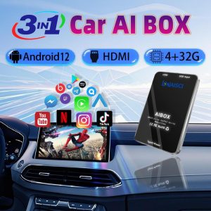 carplay ai box Android 12 system RAM 4+32GB  Quad Core processor Wireless Compatible with carplay ai box