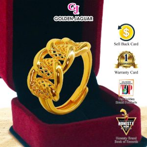 Emas Jaguar (6.55 g) GJ Cincin Ring Viral Adira Adjustable Free Size Big Size 24K Gold Plated Jewellery (89968)