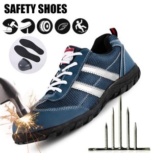 【Ready Stock】 Unisex kasut safety lelaki  Safety Shoes for men Steel toe cap Breathable Anti-smash Anti-puncture Shoes Men and Women 39-46