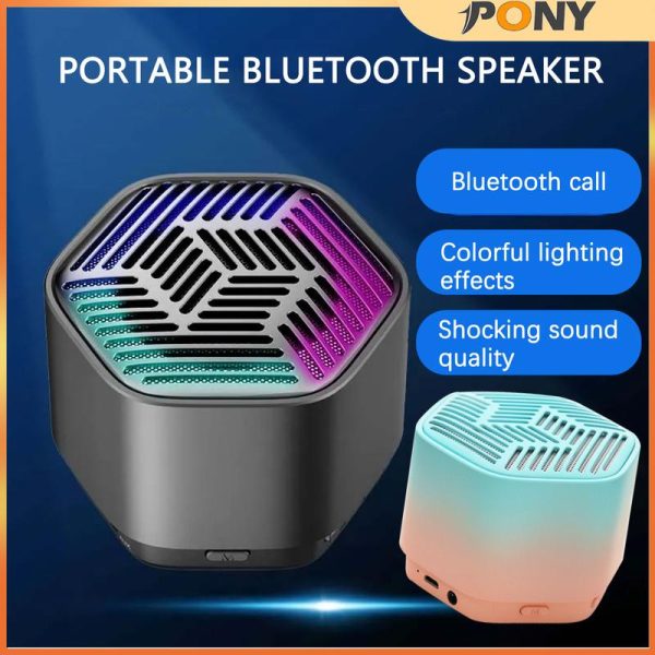【Local Delivery】PONY  Mini Speaker, 360°Stereo Sound, Excellent Bass,Support Music and Calls, Portable Speaker, Wireless Bluetooth Speaker Audio Merah Support 2 units in series Power Waterproof