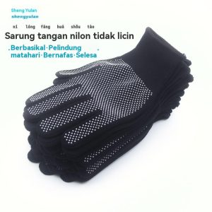 13 Sarung Tangan Nilon Jarum Tahan Haus Tidak tergelincir Perlindungan Keselamatan Berbasikal Luaran Pelindung Matahari Yoga Perkhemahan Mendaki Panjat Tebing Uniseks