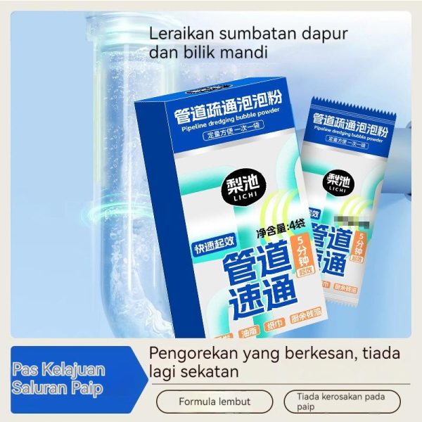 Pembersih Paip Pelarut Kuat Penyahbau Tandas Dapur Penyingkiran Tersumbat Lantai Parit Parit Paip Pembersih Pantas Alat Ajaib Disinfektan