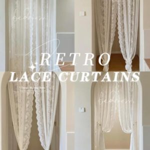 Tirai Tingkap Renda, FDM, Privasi dan Tirai Pintu, Tirai Jacquard Boleh Basuh, Hiasan Rumah, Batang Langsir Boleh Tarik Curtain Soft Textiles