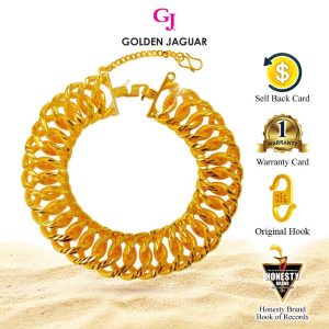 Emas Jaguar (11.28 g) GJ Gelang Tangan Bracelet Lipan Coco Pasir Kikir 24K Gold Plated Jewellery (2362030)