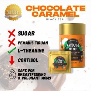 Supercube Chocolate Caramel Black Tea [Velvet Noir] (Daun Teh Premium Berkualiti Tinggi Dengan Campuran Istimewa)