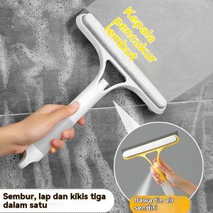 Alat Pembersih Kaca Berbilang Fungsi Isi Rumah, Pembersih Cermin, Berus Dua Belah dan Pengikis dengan Botol Semburan, Pengikis Kaca 3-dalam-1 Supplies fur cleaning squeegee