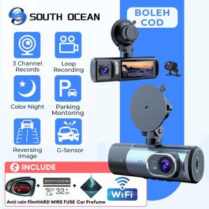 3 Channel WiFi DashCam 4K Kamera  Wide Angle Rear view cameras  Three Lens 3-1 Car Video Recorder Night Vision 24H Parking Moniting Loop Recordering