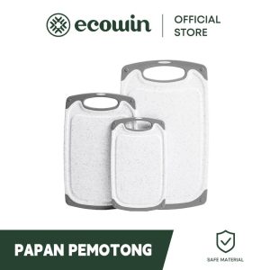 Ecowin - set papan pemotong tiga keping anti acuan dan antibakteria penebalan isi rumah papan pemotong dapur Kitchenware