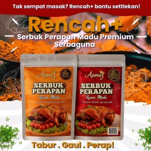 [ Rencah Plus ] Serbuk Perapan Madu Premium Serbaguna Perasa Original dan Spicy - Tabur, Gaul & Perap - Homemade Halal Jimat Masa