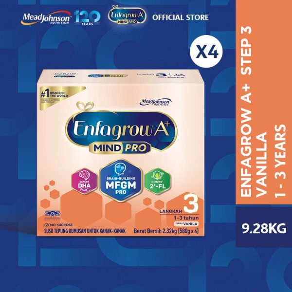 Enfagrow A+ Step 3 - 9.28kg Vanilla - MindPro Susu Milk Formula Powder Children Food